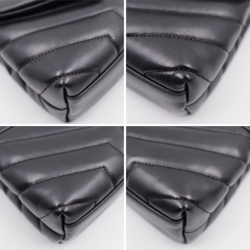 CF49 💟 Saint Laurent Loulou Shoulder Bag Matelasse Chevron Leather Toy - Picture 8 of 15